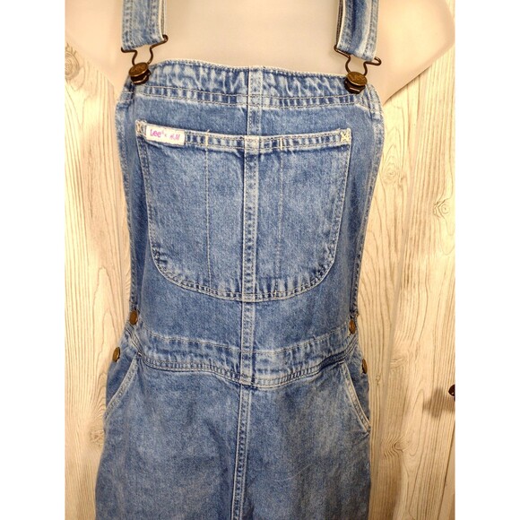 Lee for H&M Denim Blue Jean Overall Jumper Skirt Medium Wash - Women’s Size 16 - Picture 2 of 12